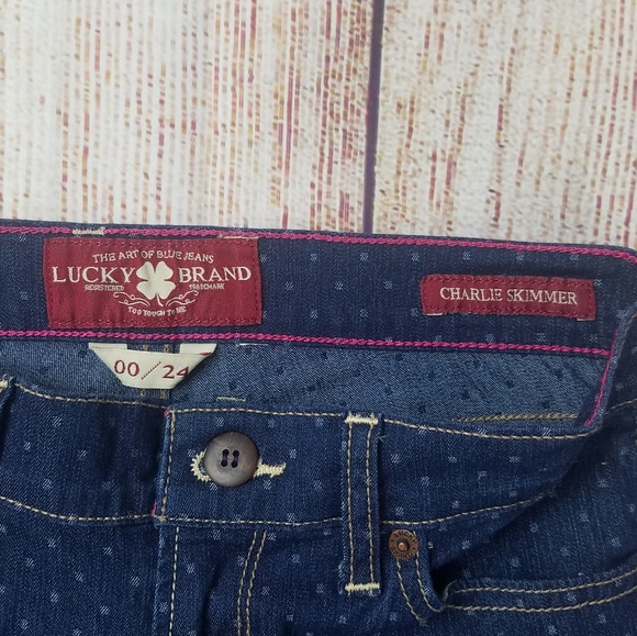 Lucky Brand skinny jeans crop polka dot size 00 - Picture 3 of 8